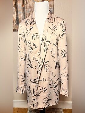 Dynamite Cream Blazer with Black Leaf Print